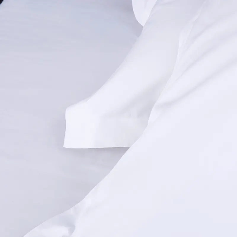 Luxury Hotel Bedding Set - 60s Cotton, White Satin