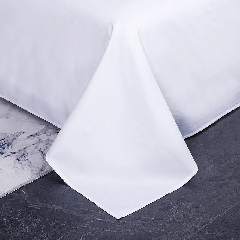 Luxury Hotel Bedding Set - 60s Cotton, White Satin