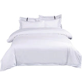 Luxury Hotel Bedding Set - 60s Cotton, White Satin