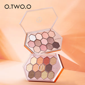 Honeycomb Hexagonal Star Diamond Lidschatten-Palette Taro Powder Honey Earth Lidschatten Natürliches Highlight 12 Farben