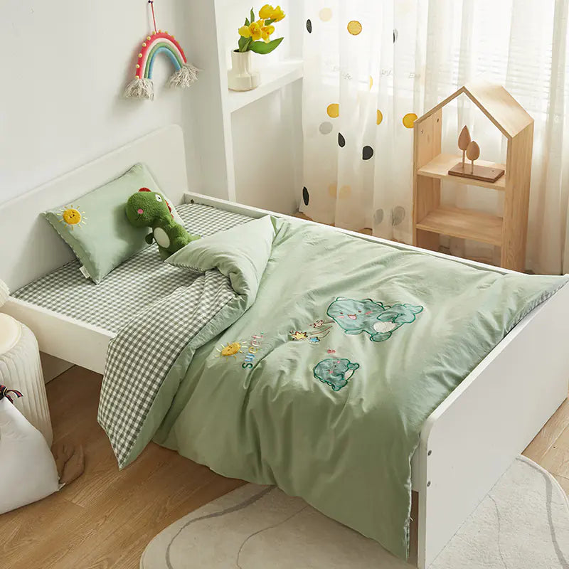 Kinderbettwäscheset mit Stickerei aus Baumwolle (6-teilig) 